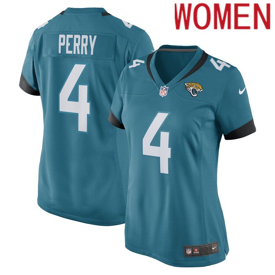 Women Jacksonville Jaguars 4 E.J. Perry Nike Teal Game Player NFL Jersey
